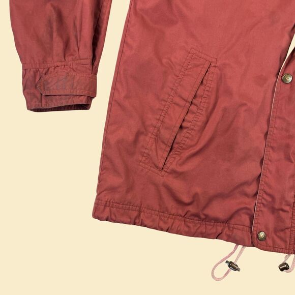 90s M hooded windbreaker by Pacific Trail, vintage burgundy outdoors mens jacket - Picture 10 of 10